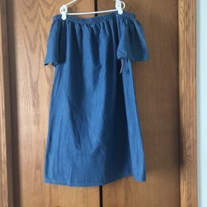Off the shoulder denim dress